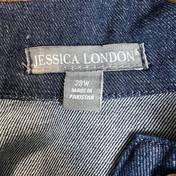 Jessica London Jean Jacket Womens 28W Blue Dark Wash Denim Cotton Longline Plus - Picture 8 of 12